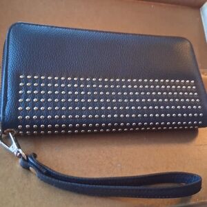 Black Studded Women's Wallet